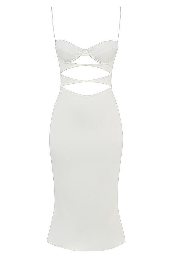 Amalia  ivory satin cutout corset dress Product Image