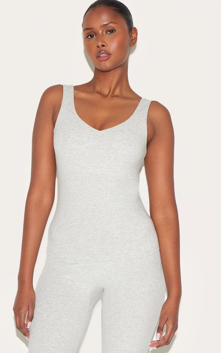 Ash Grey Ultimate Sculpt Padded Longline Sports Bra Product Image