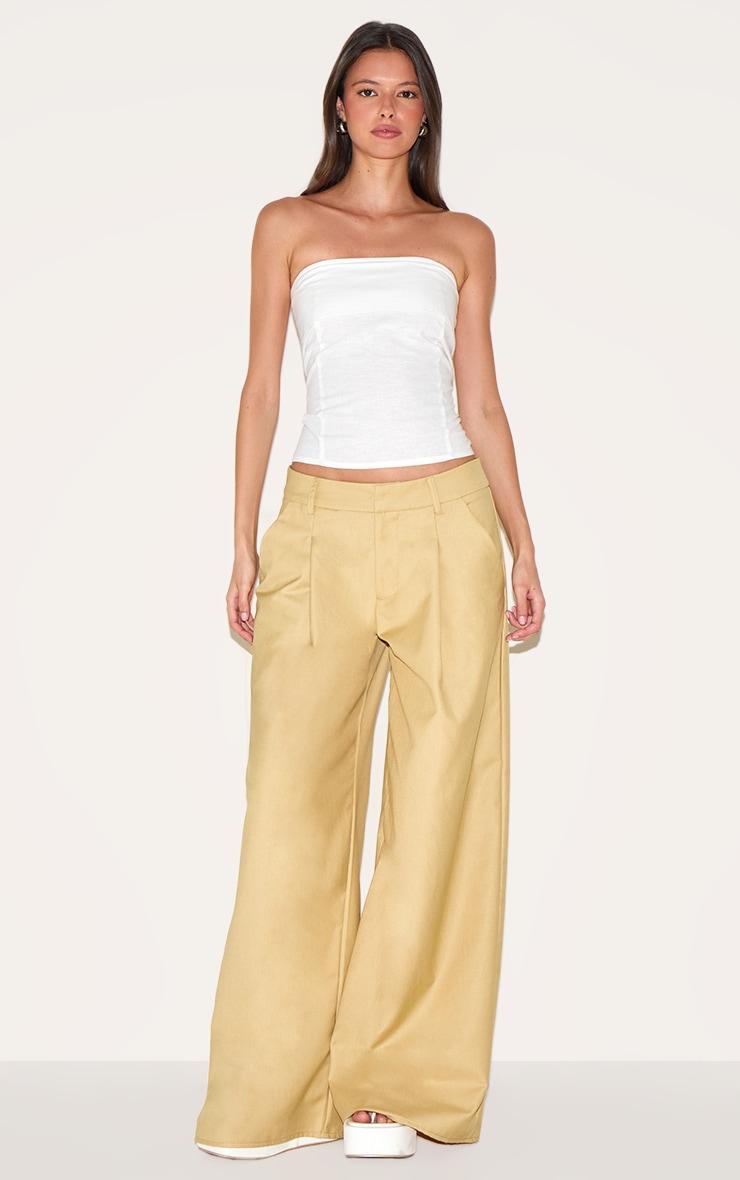 White Lightweight Woven Foldover Bandeau Product Image