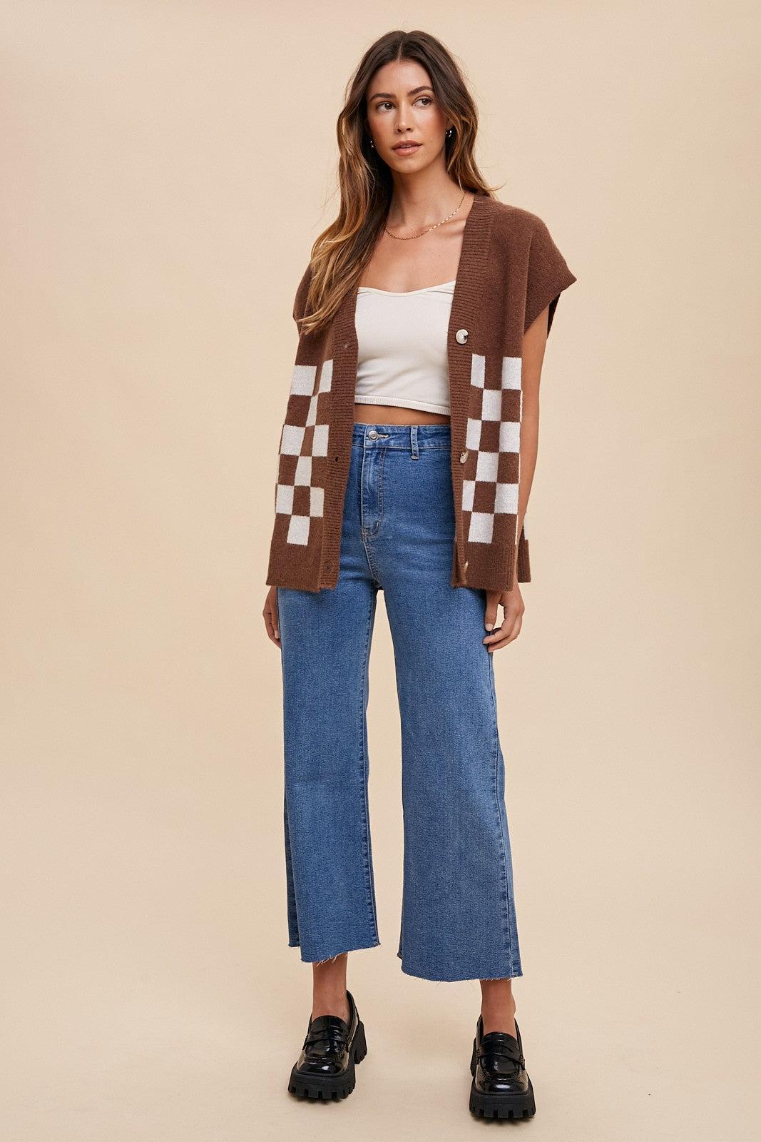Checker Sweater Vest Product Image