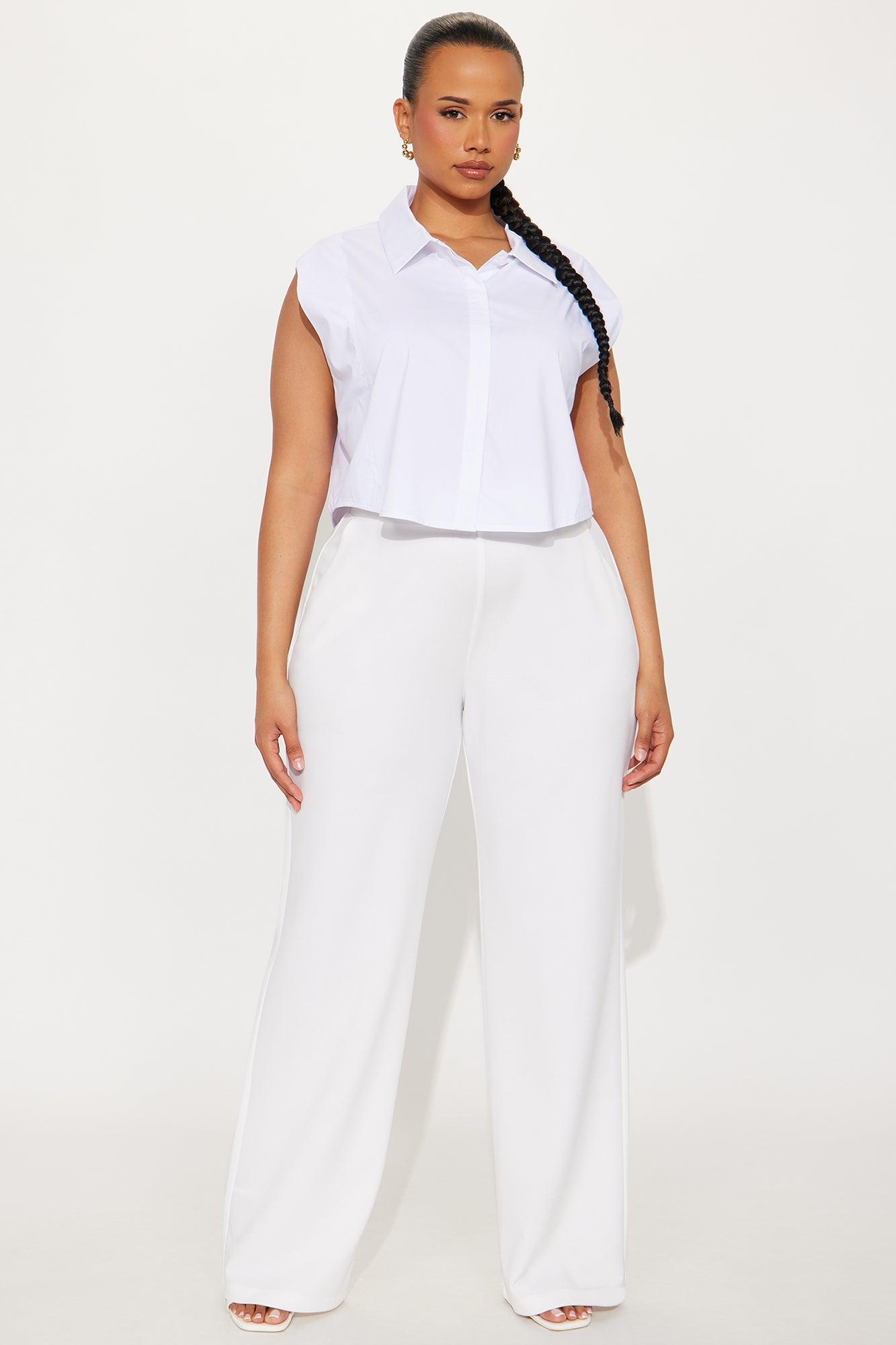 Dream Of Me Lace Up Poplin Top - White Product Image
