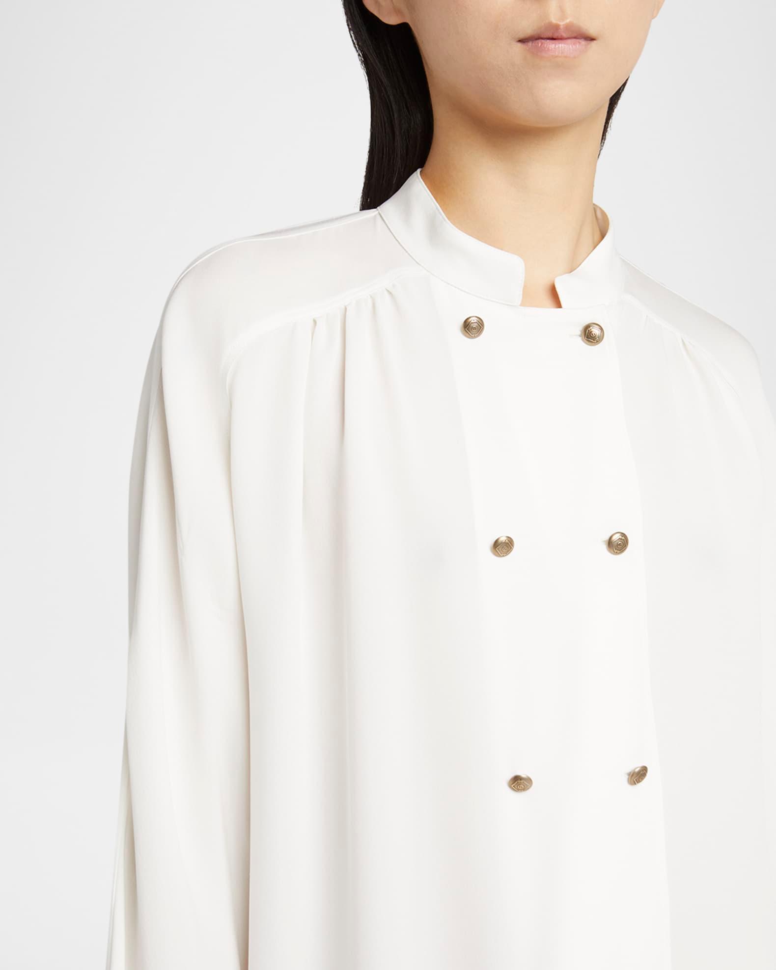 Double-Breasted Silk Blouse Product Image