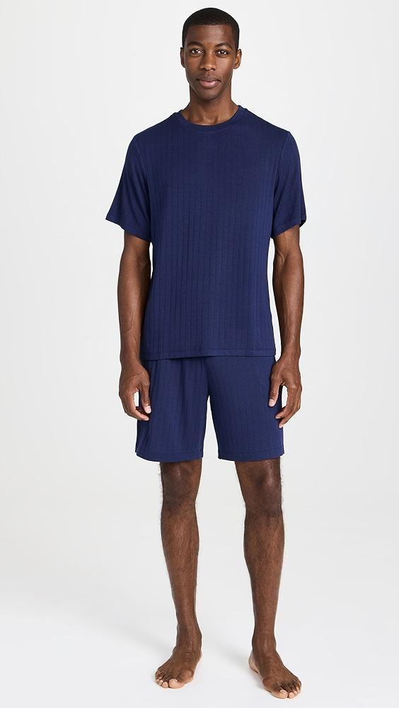 Eberjey Henry Rib Men's Shorts PJ Set | Shopbop Product Image