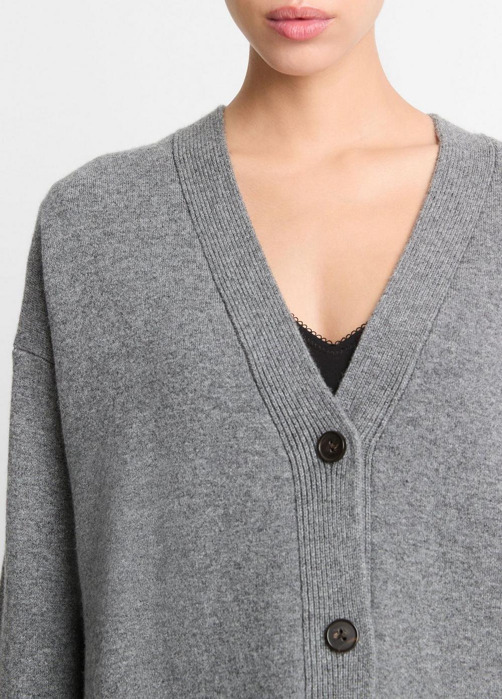 Womens Double-Knit Wool-Blend Oversized Cardigan, Black, Size S Vince Product Image