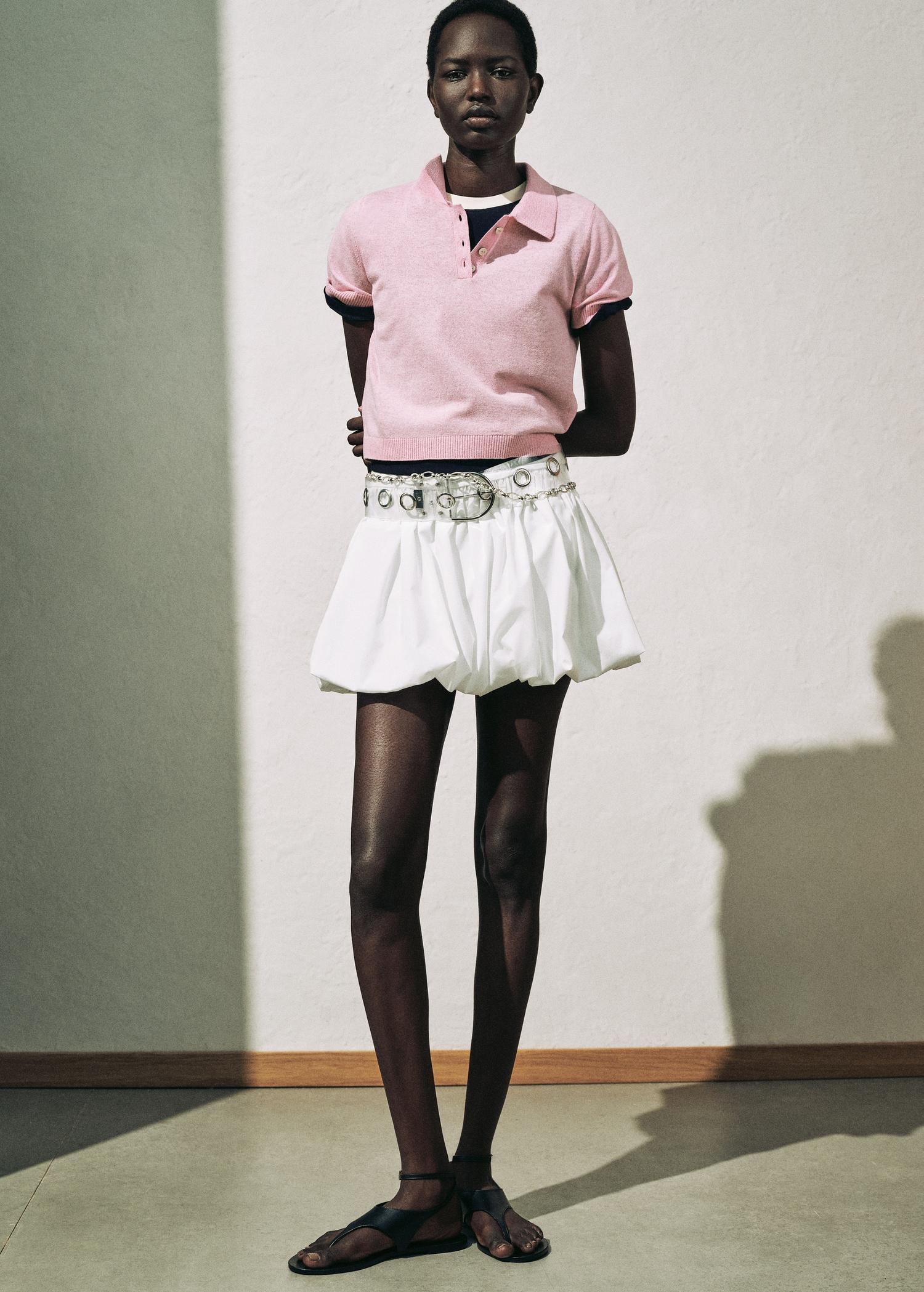 Knitted polo-neck sweater - Women | MANGO USA Product Image