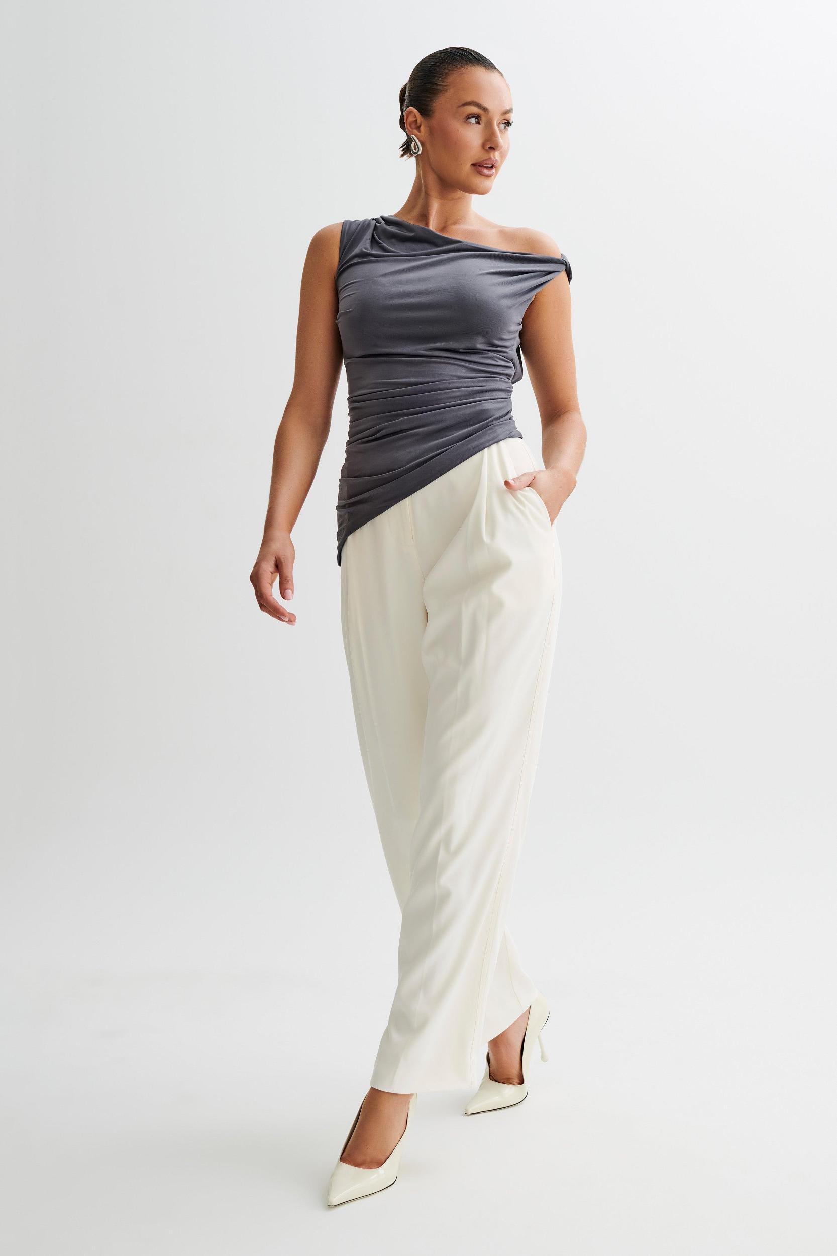 Prianyka Slinky Sleeveless Top - Charcoal Product Image
