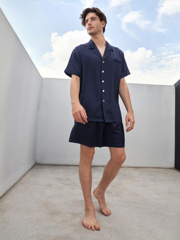 Classic Short Silk Pajamas Set Product Image