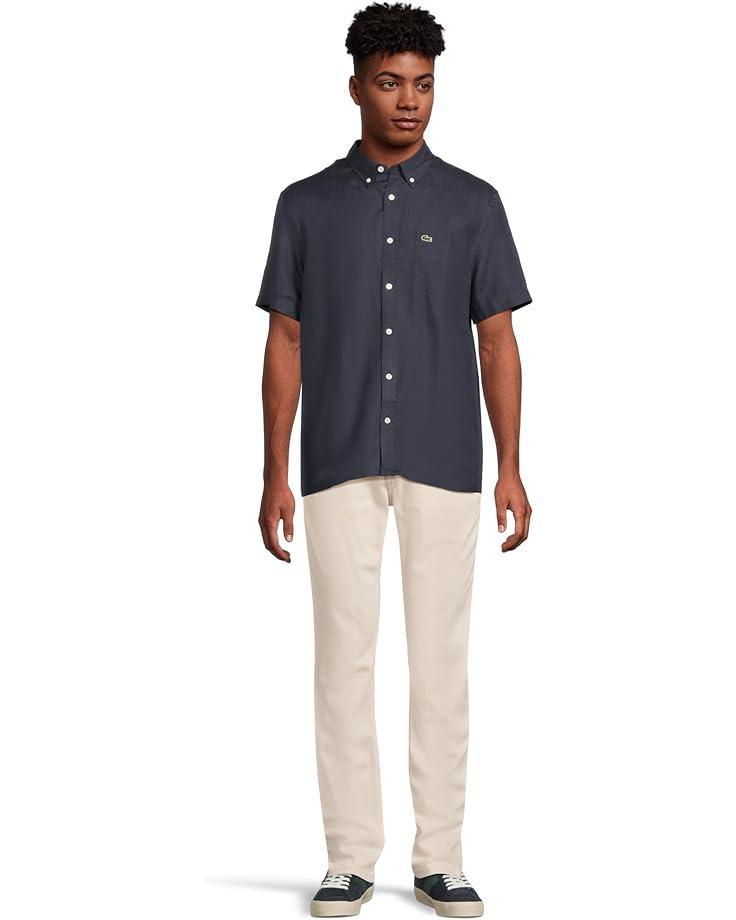 Short Sleeve Tonal Box Linen Shirt Product Image