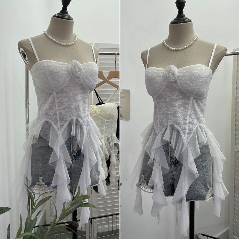 Knot Ruffle Plain Cami Top Product Image