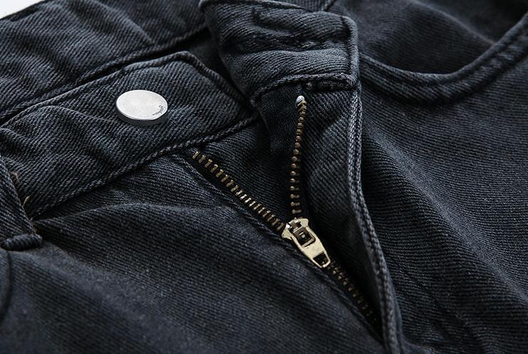 RT No. 1489 GRAY WIDE STRAIGHT JEANS Product Image
