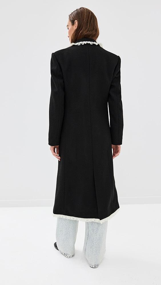 Tanner Fletcher Benedict Double Breasted Lace Trim Coat | Shopbop Product Image