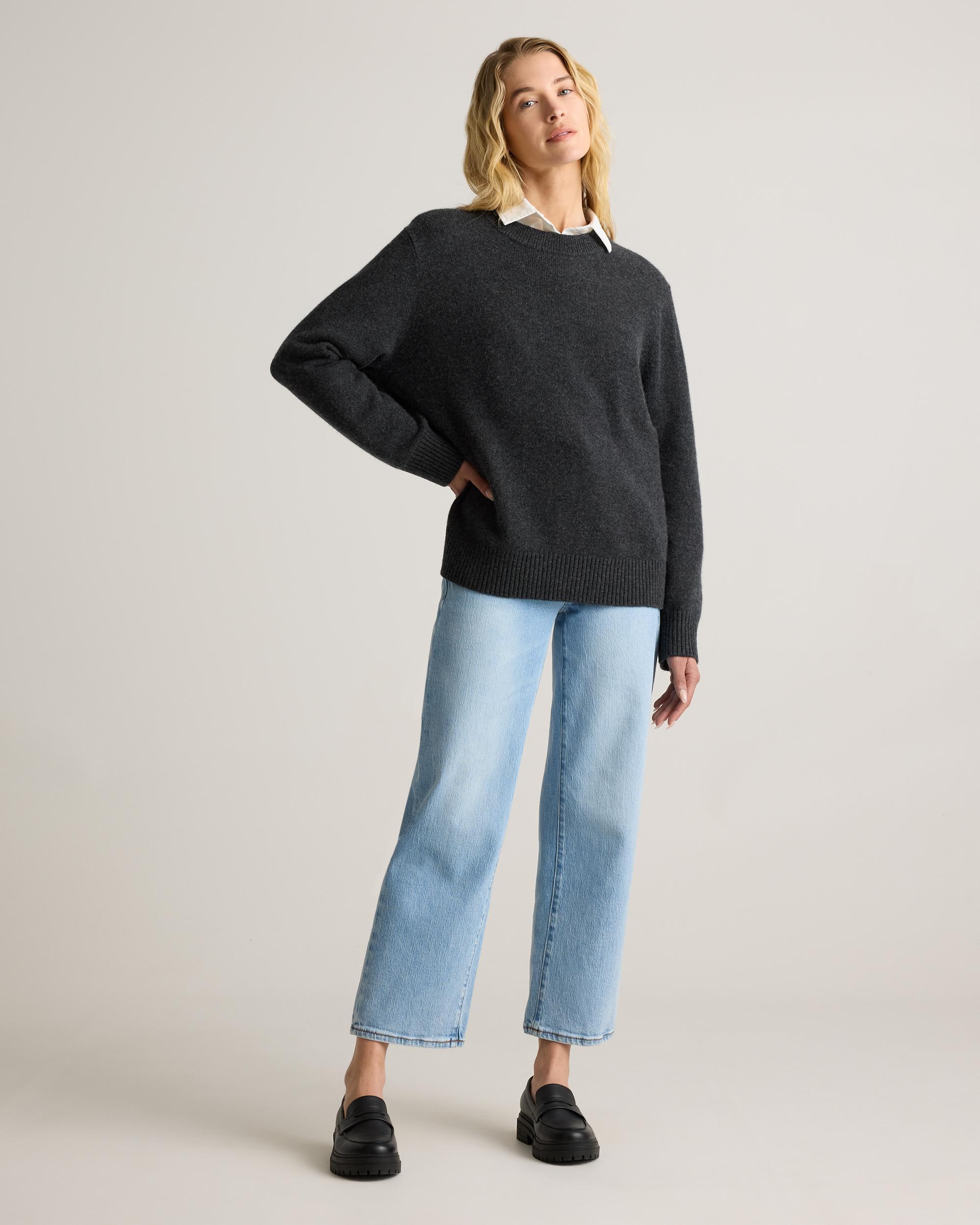 Quince | Women's Mongolian Cashmere OverSized Crewneck Sweater Product Image