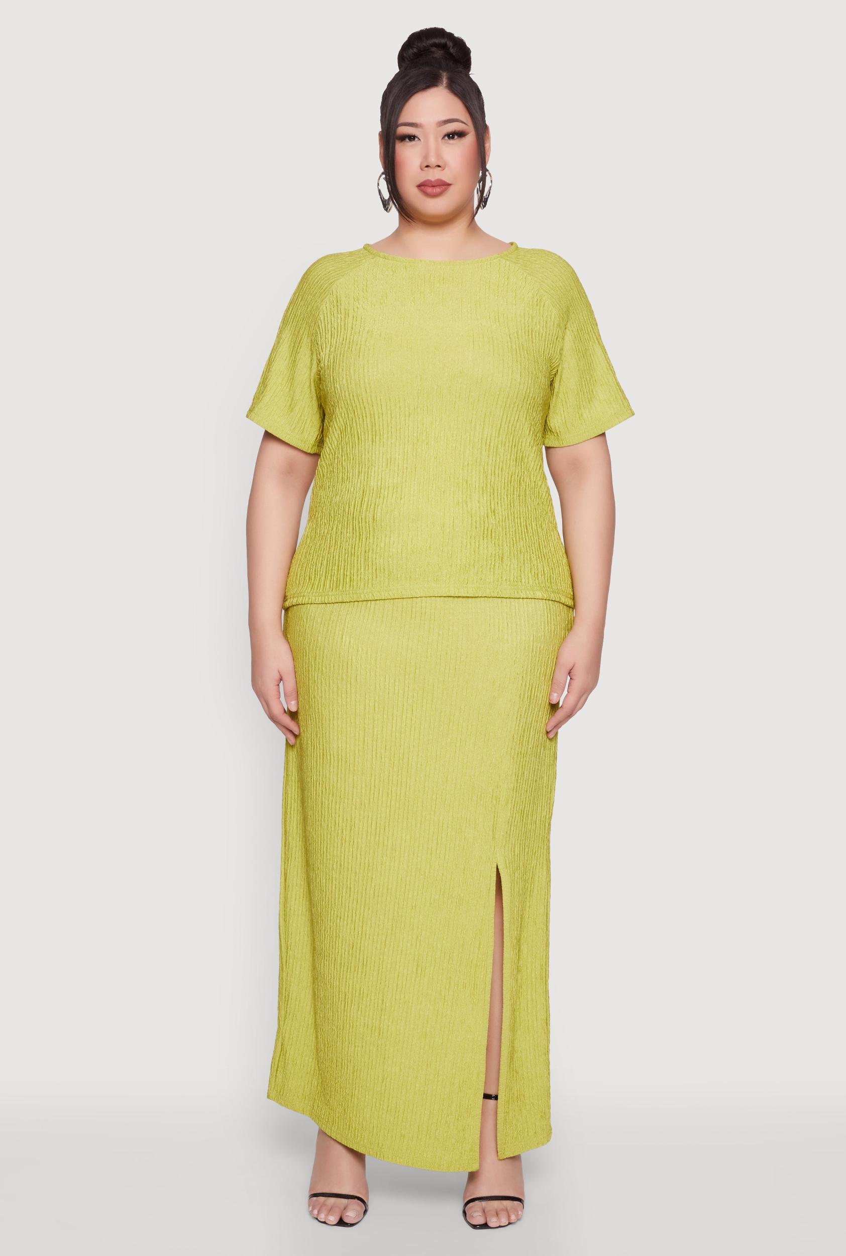 Womens Plus Size High Waisted Slit Front Skirt Product Image