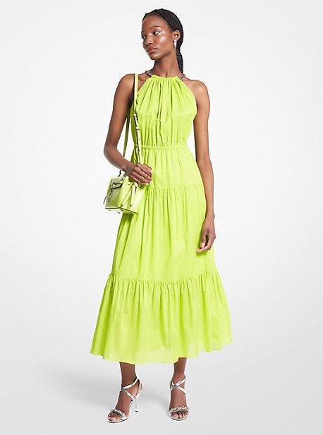 Chain Halter Cotton Lawn Midi Dress Product Image