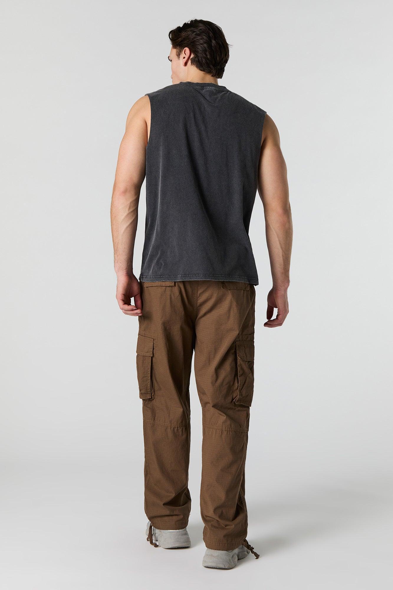 Drawstring Hem Baggy Cargo Pant Male Product Image