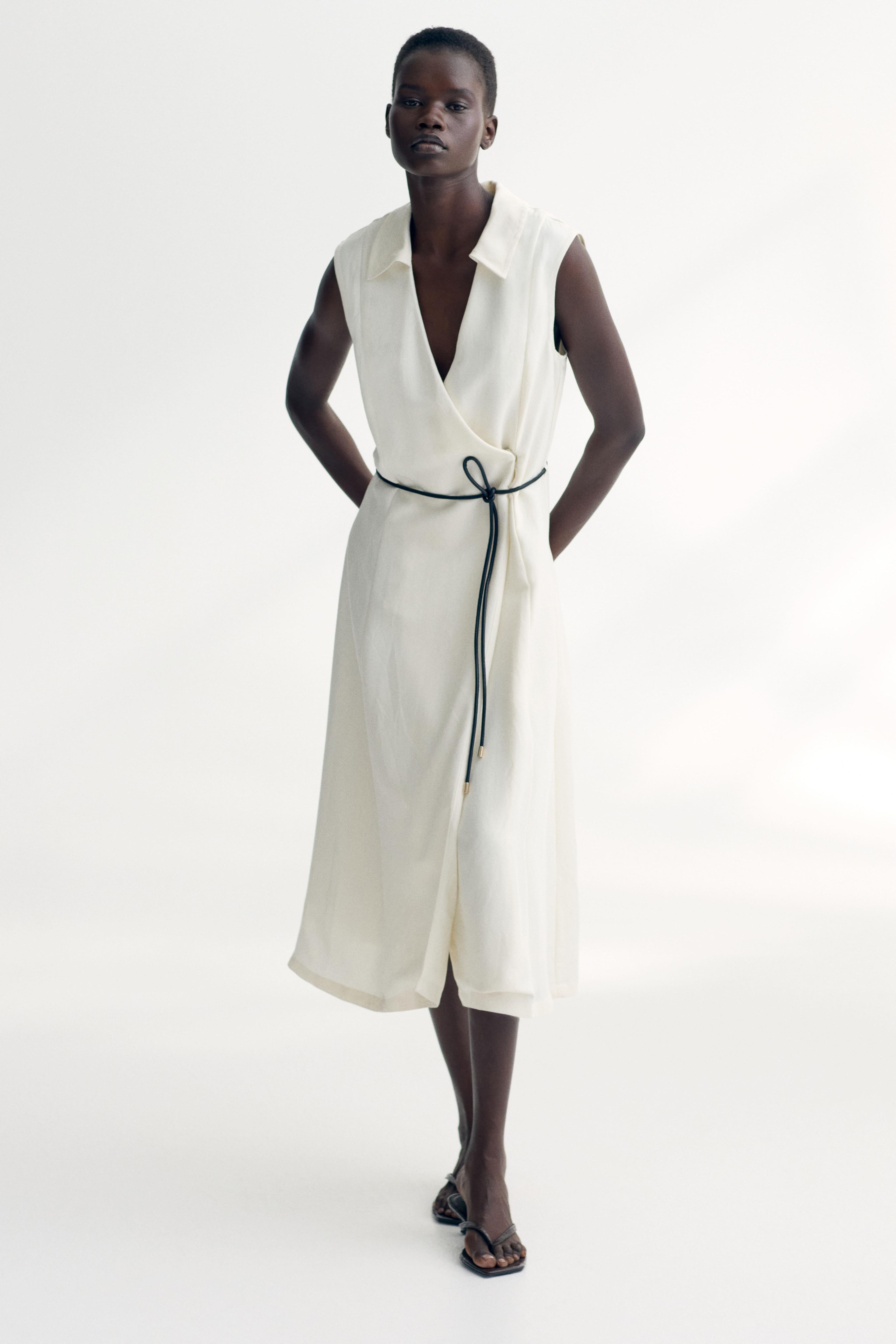Tie-Belt Wrap Dress Product Image