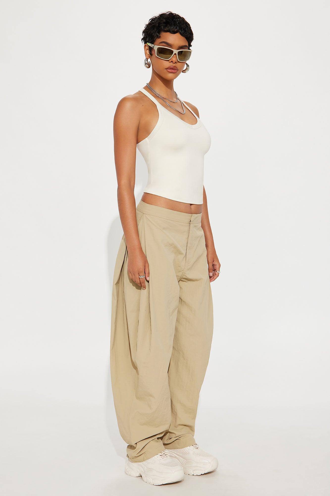 Contour Double Lined V-Neck Tank Top - Bone Female Product Image