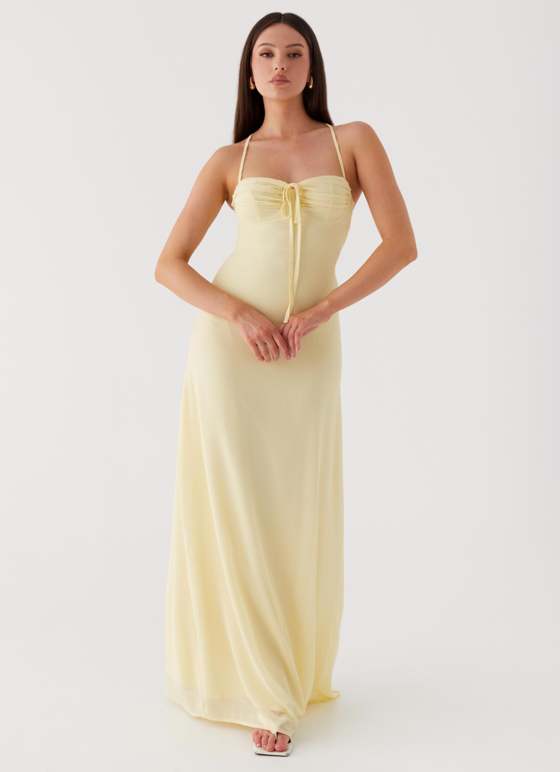 Aveline Bustier Maxi Dress - Yellow Product Image