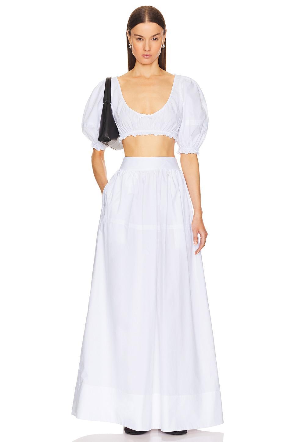 Poplin Cropped Peasant Top Helsa Product Image