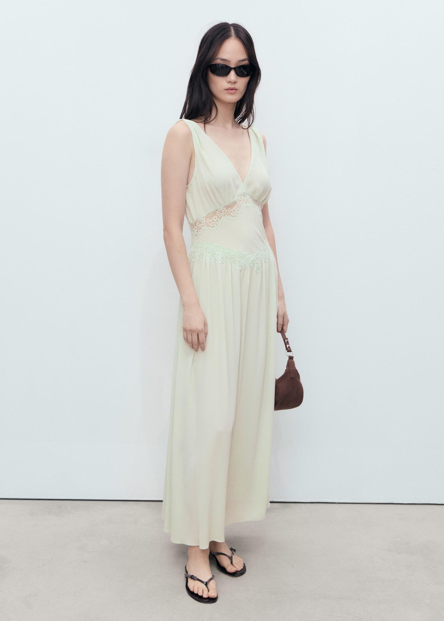 Lace camisole dress - Women | MANGO USA Product Image