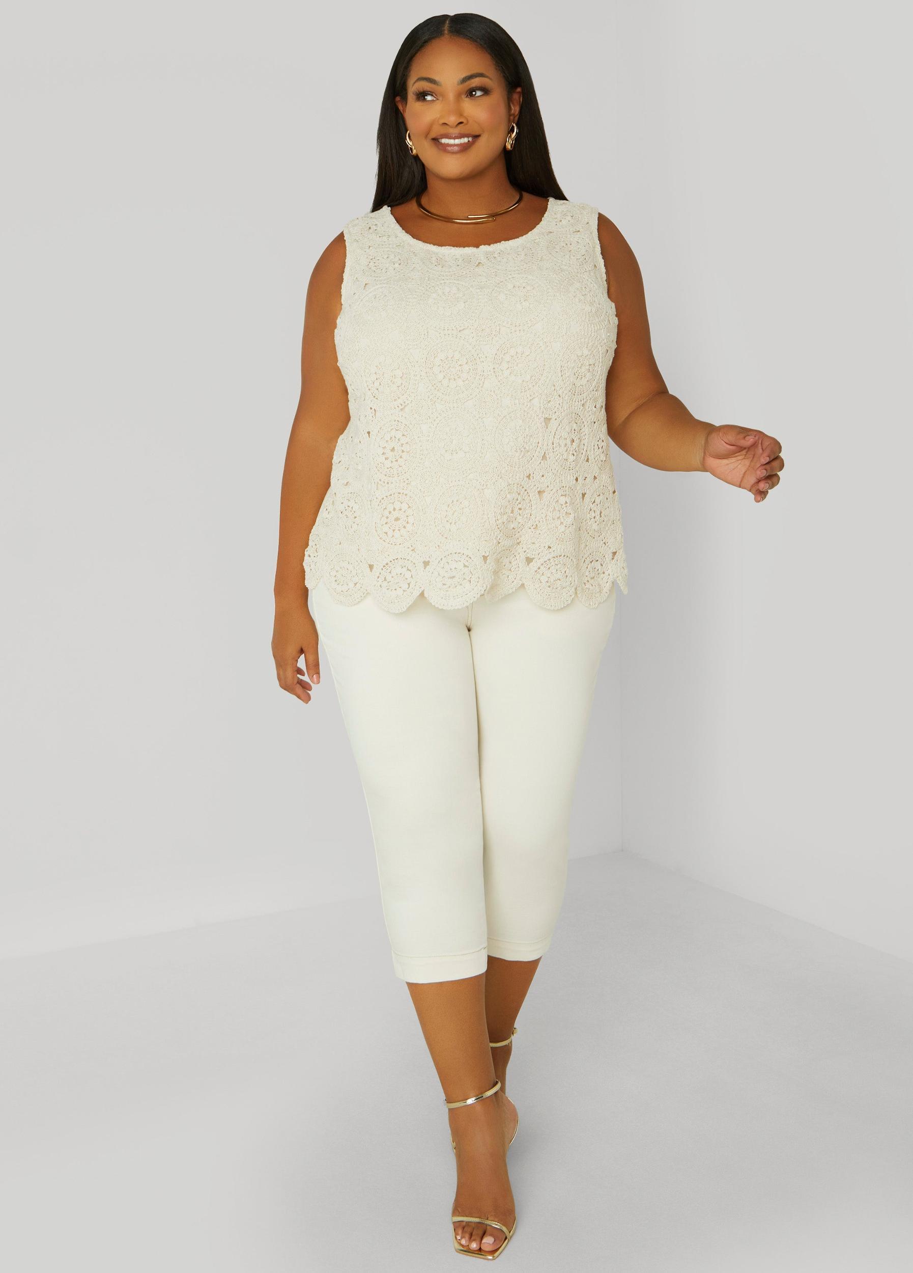 Crochet Paneled Jersey Tank Product Image
