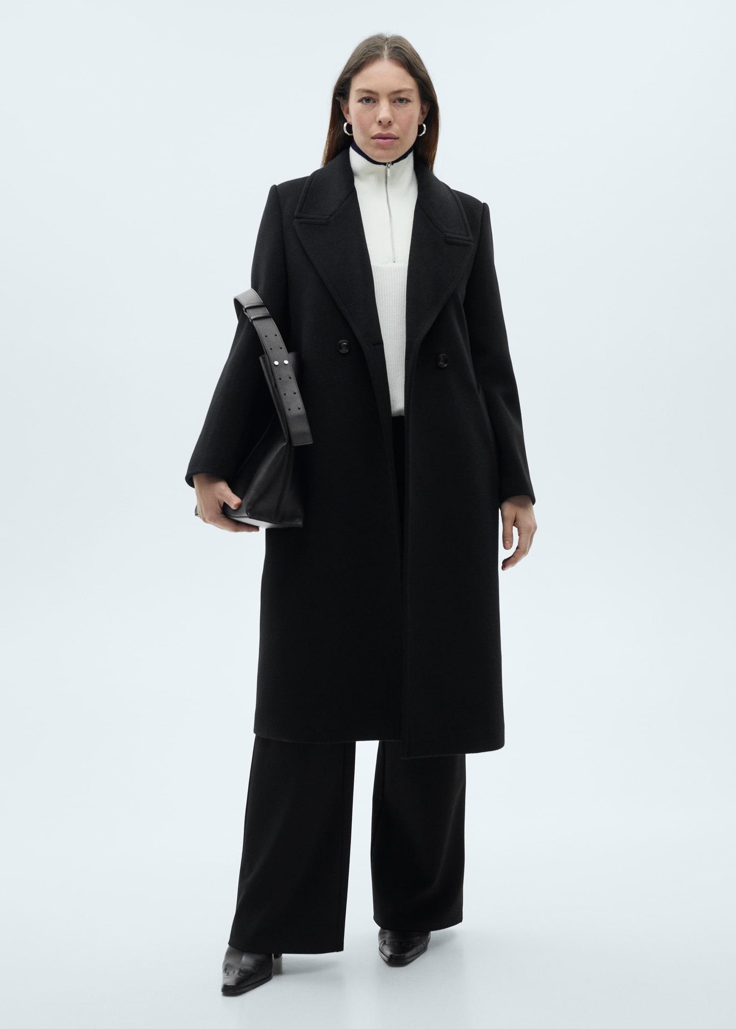 Lapels wool coat - Women | MANGO USA Product Image