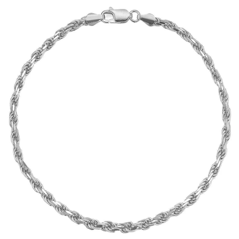 Men's Menster Sterling Silver 3 mm Rope Bracelet, Size: 8.5" Product Image