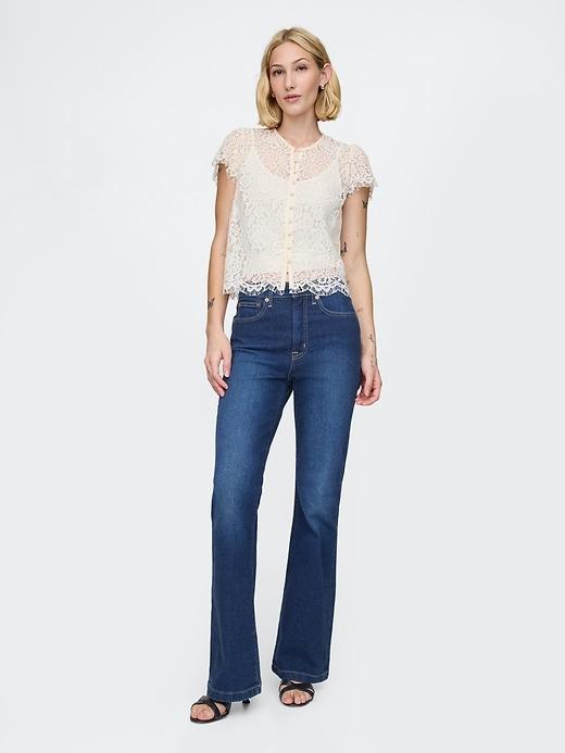Cap-Sleeve Lace Top Product Image
