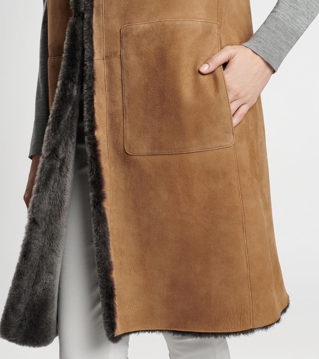 Amelie Reversible Shearling Long Vest Product Image