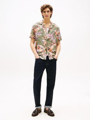 Regular Fit Banana Leaf Print Camp Shirt Product Image