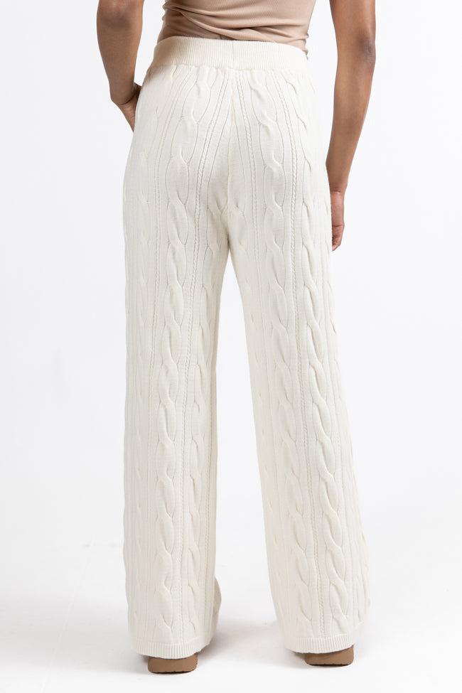 Forever Winter Ivory Cable Knit Sweater Lounge Pants Macy Blackwell X Pink Lily FINAL SALE Product Image