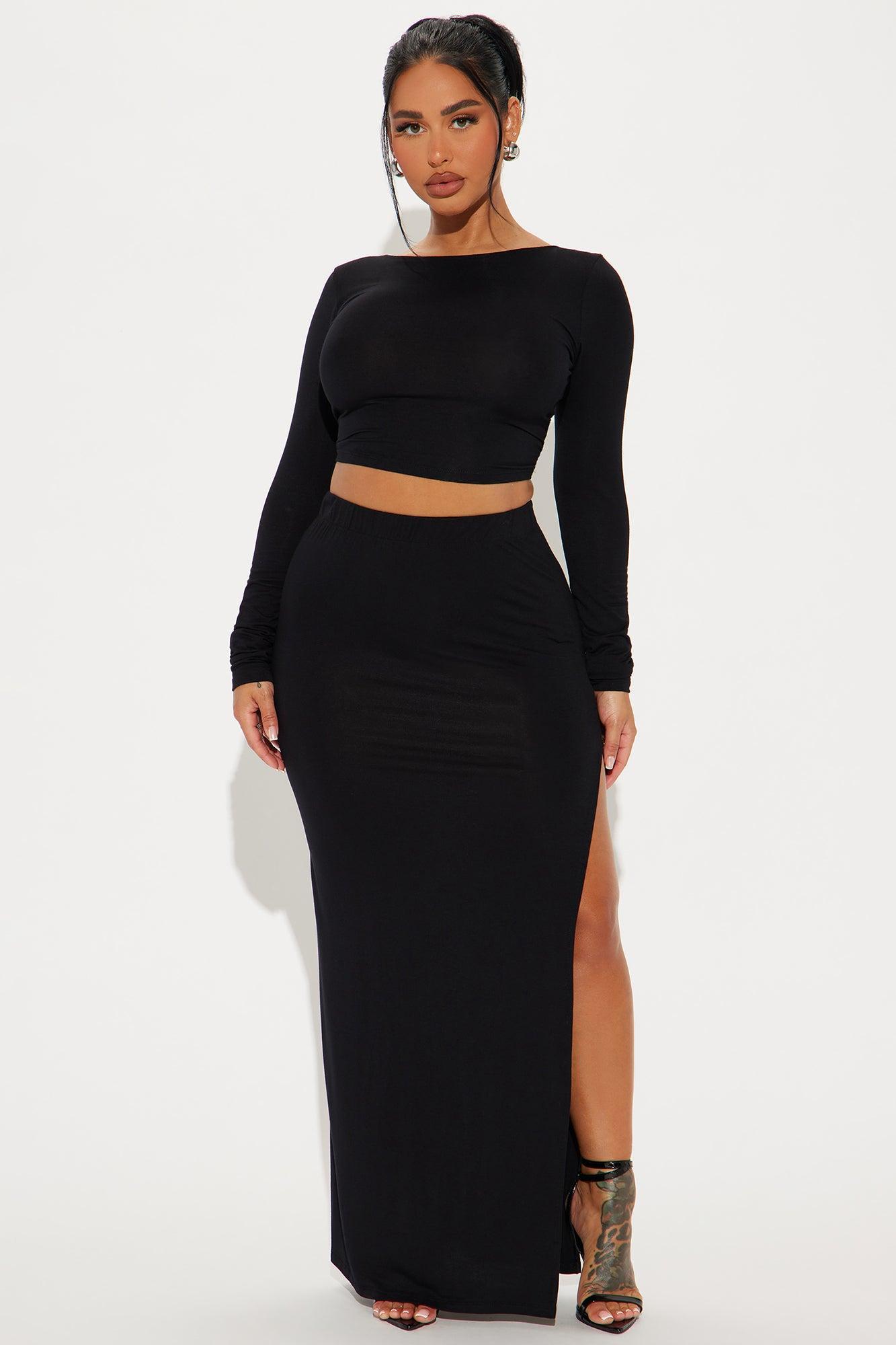 Valeria Skirt Set - Black Product Image