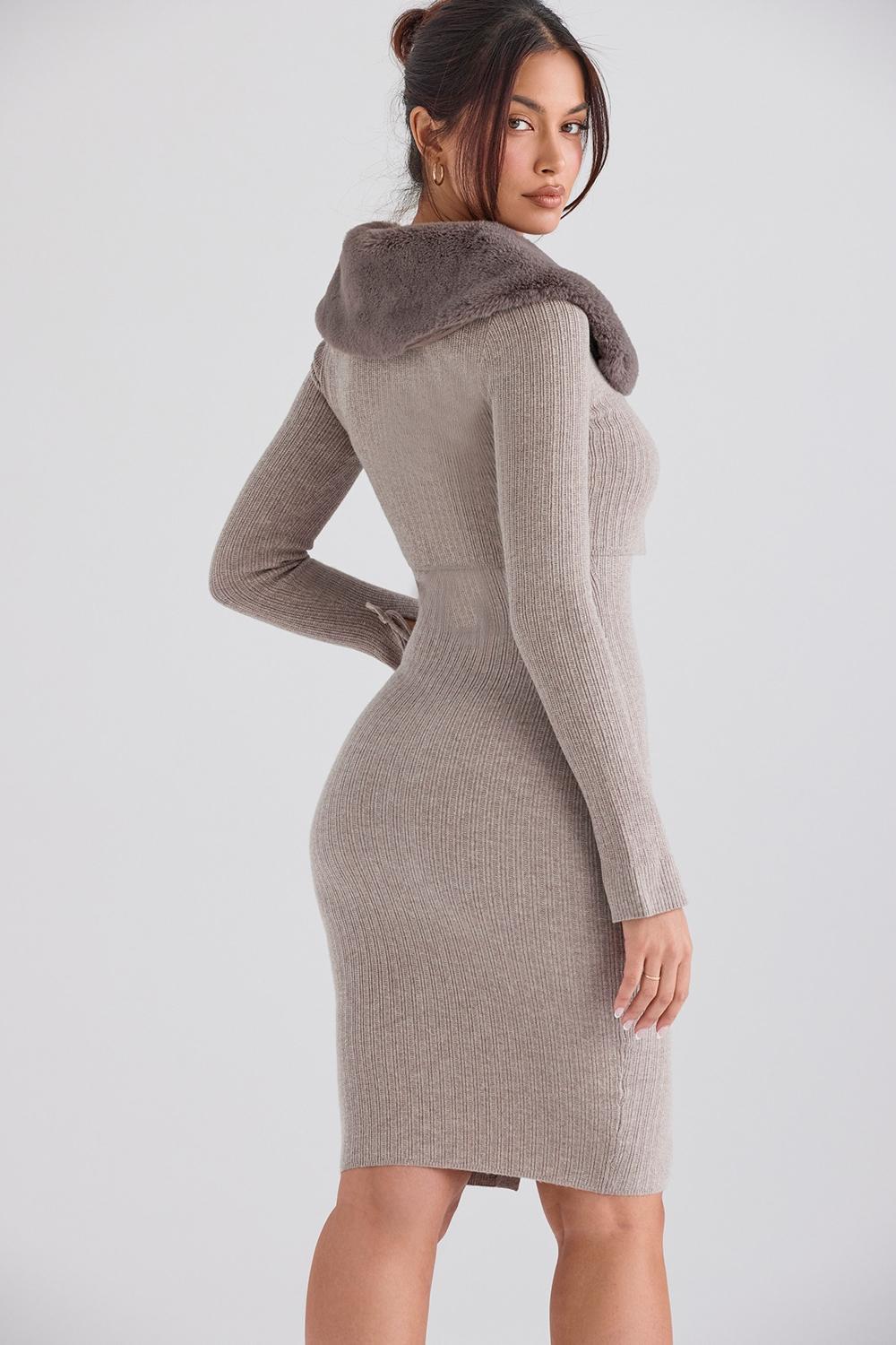 Dahlia Beige Cashmere Cardigan Product Image