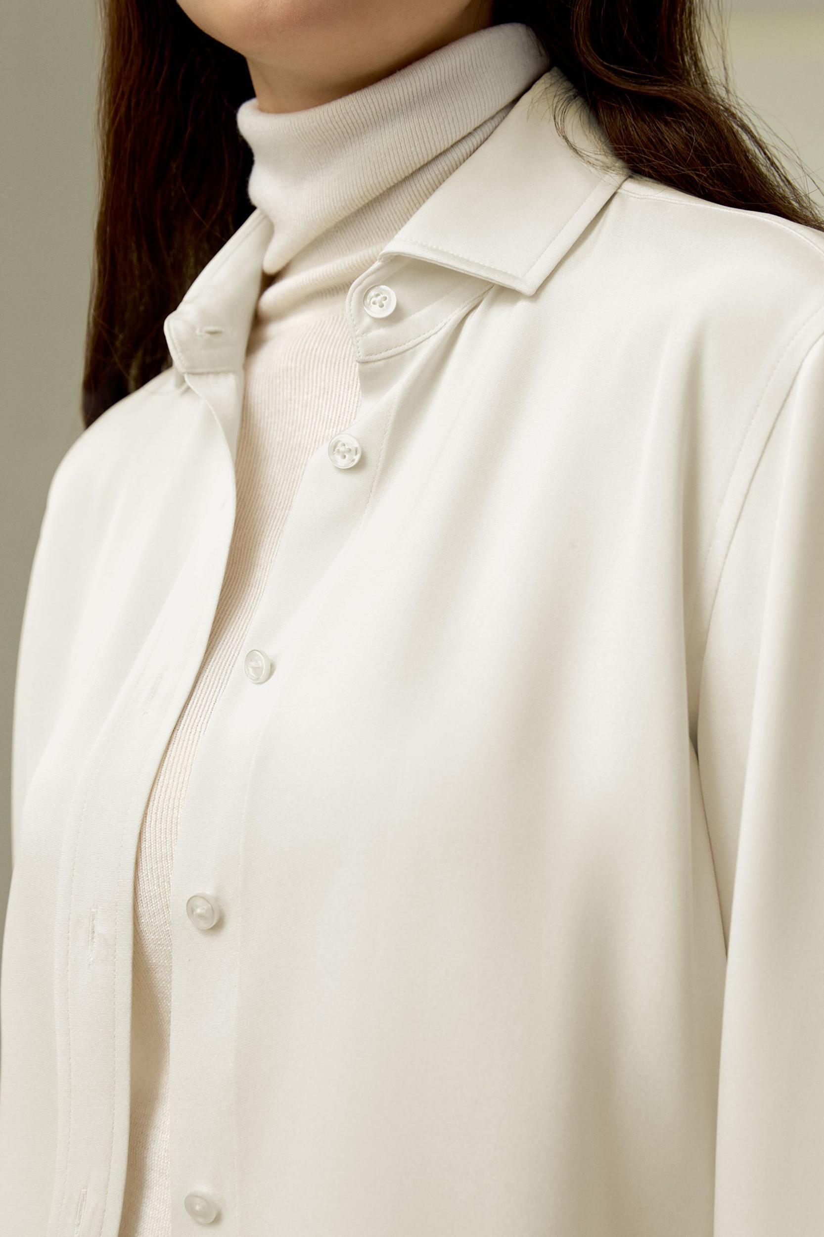 Classic Longline Silk Shirt Product Image