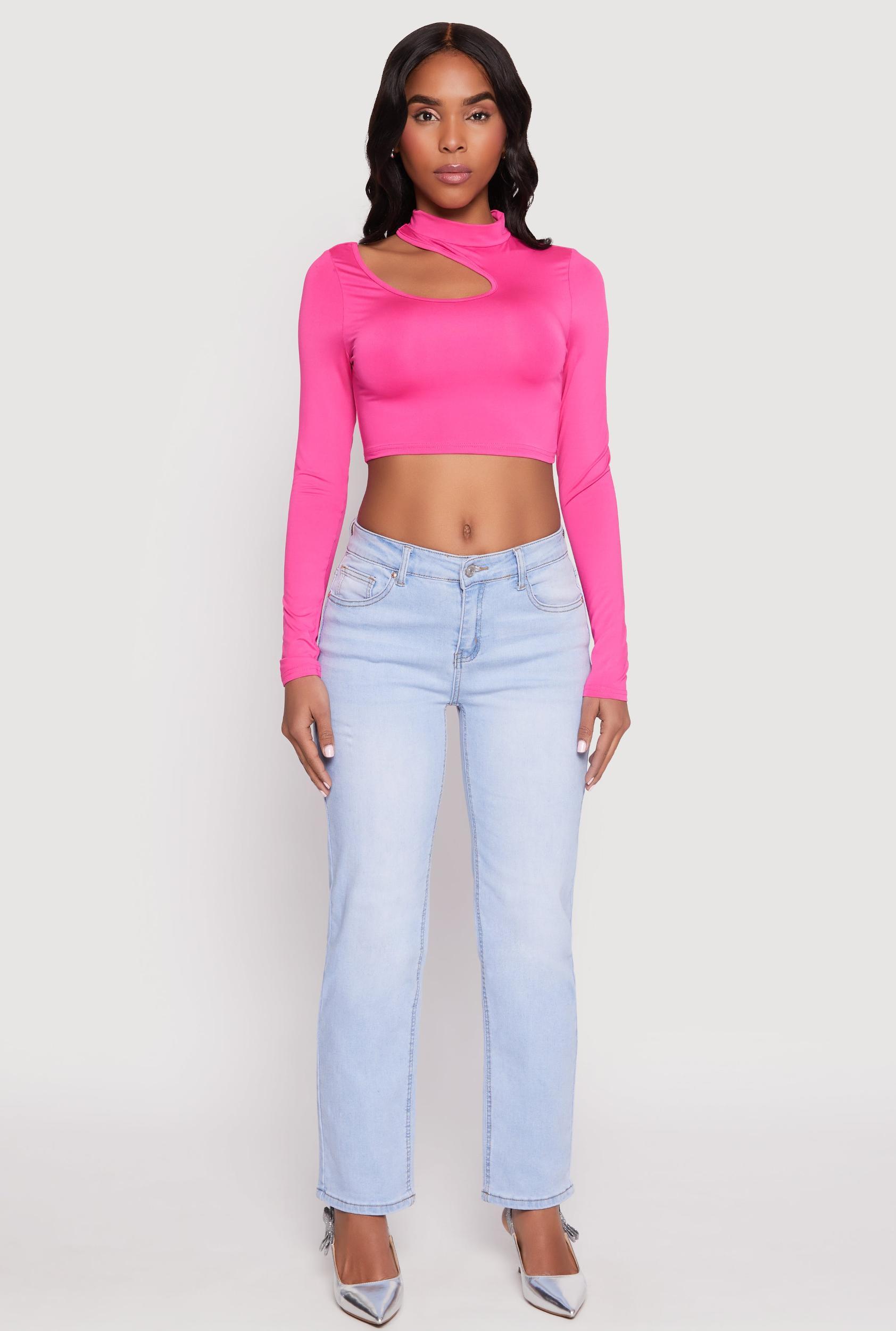 Womens Daisy Keyhole Shoulder Crop Top Product Image