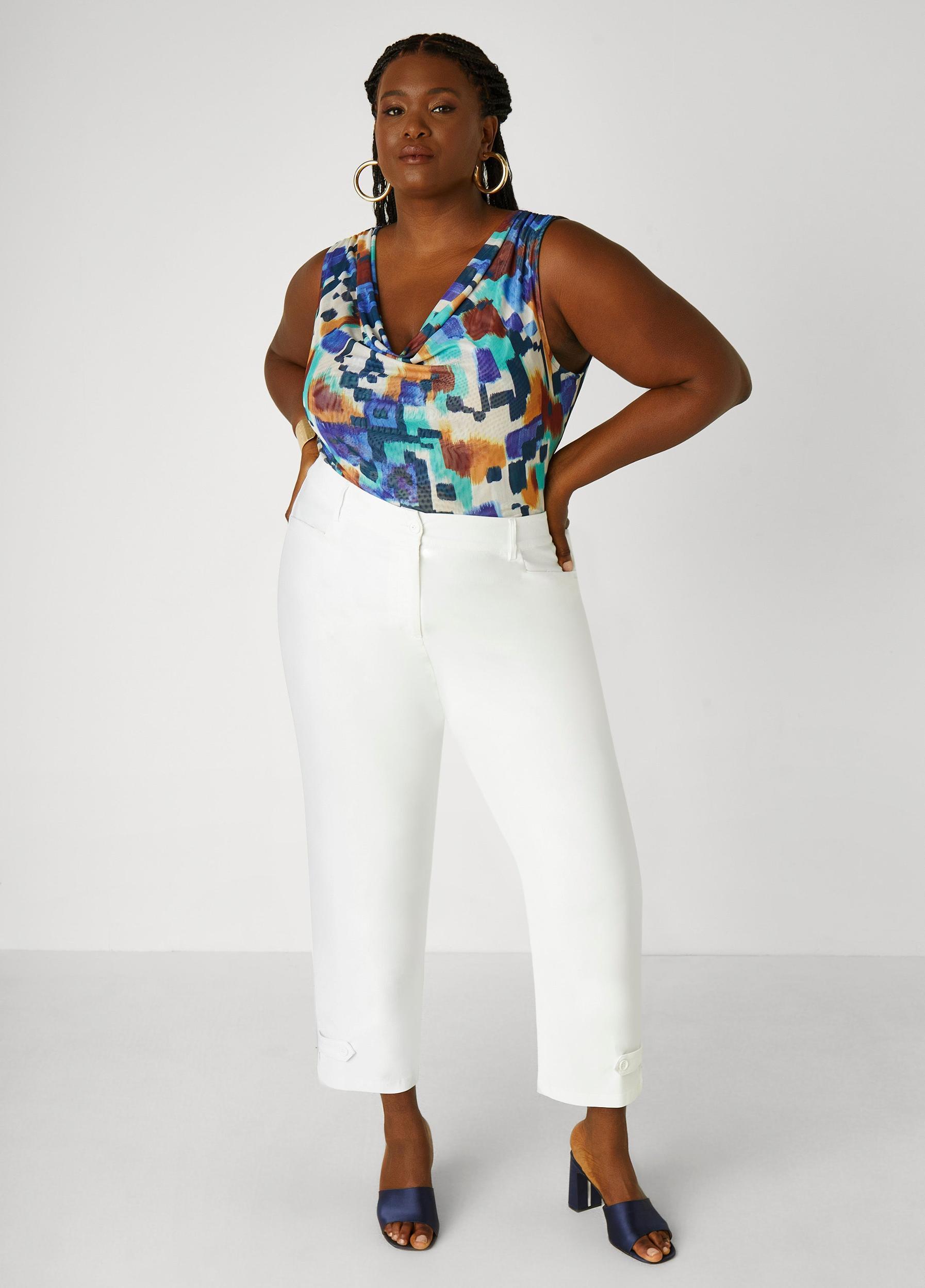 Cowl Neck Printed Mesh Top Product Image