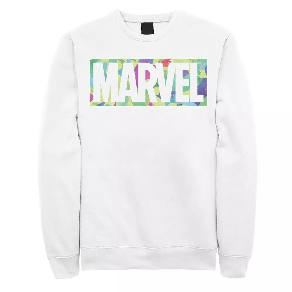 Men's Marvel Colorful Logo Sweatshirt, Size: XXL, White Product Image