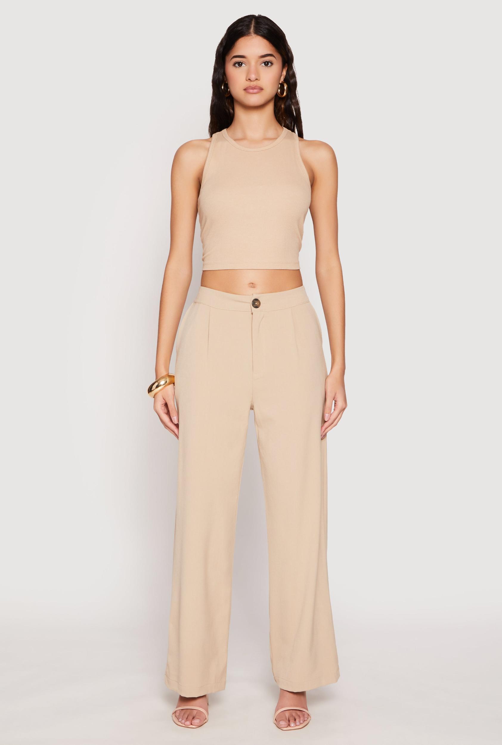 Womens High Waist Wide Leg Dress Pants Product Image