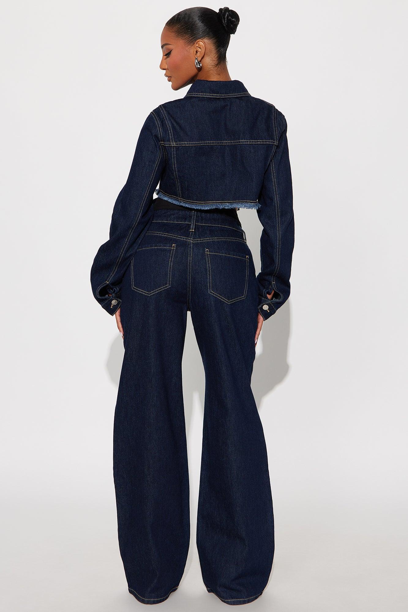Nori Denim Washed Pant Set - Dark Denim Product Image