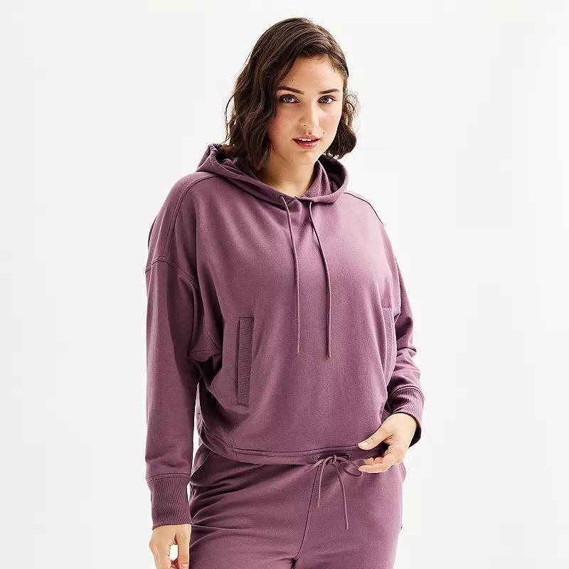 Women's FLX Embrace Cropped Hoodie, Size: Small, Mineral Black Product Image