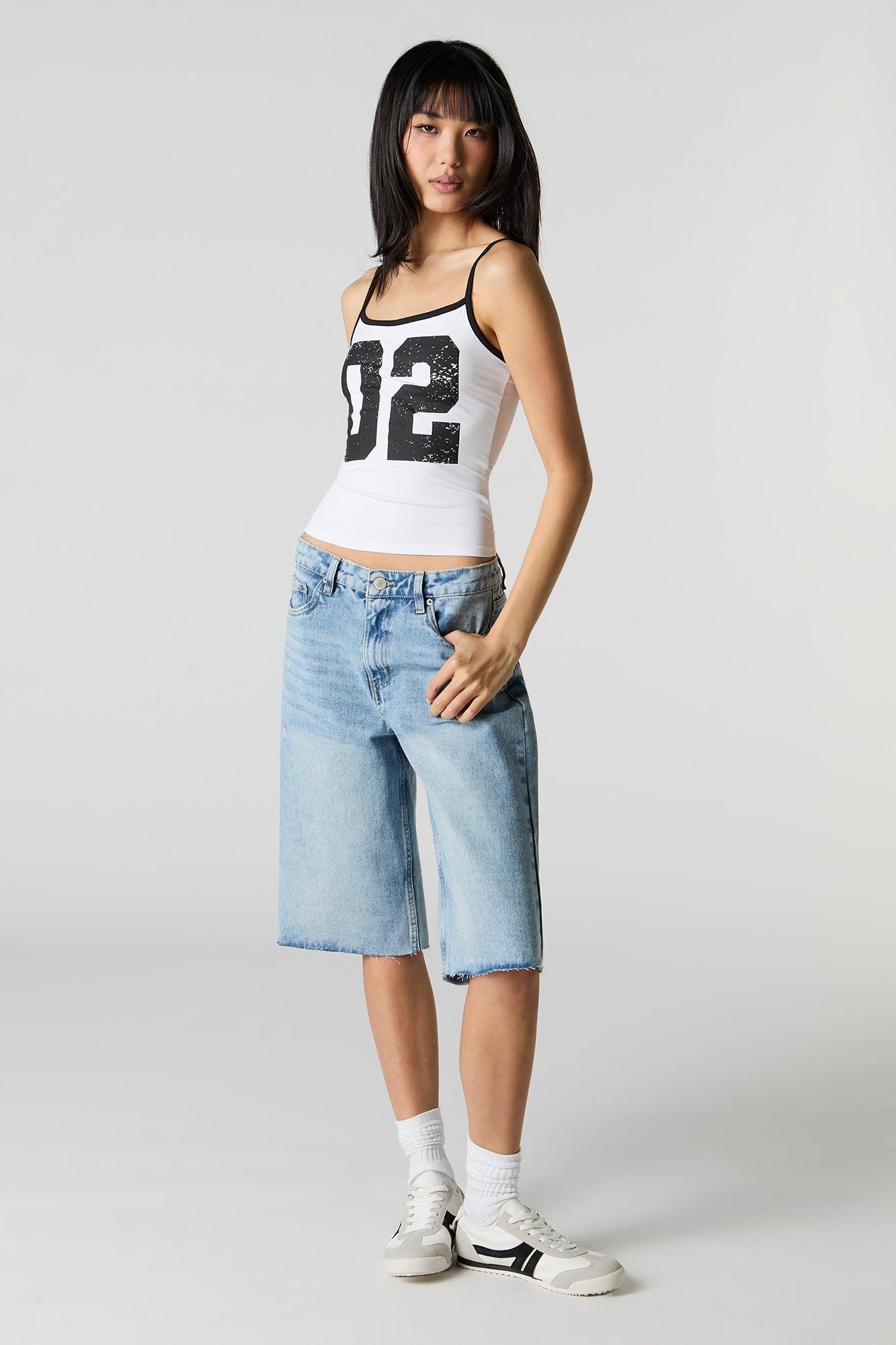 Sporty Graphic Contrast Trim Tank Female Product Image