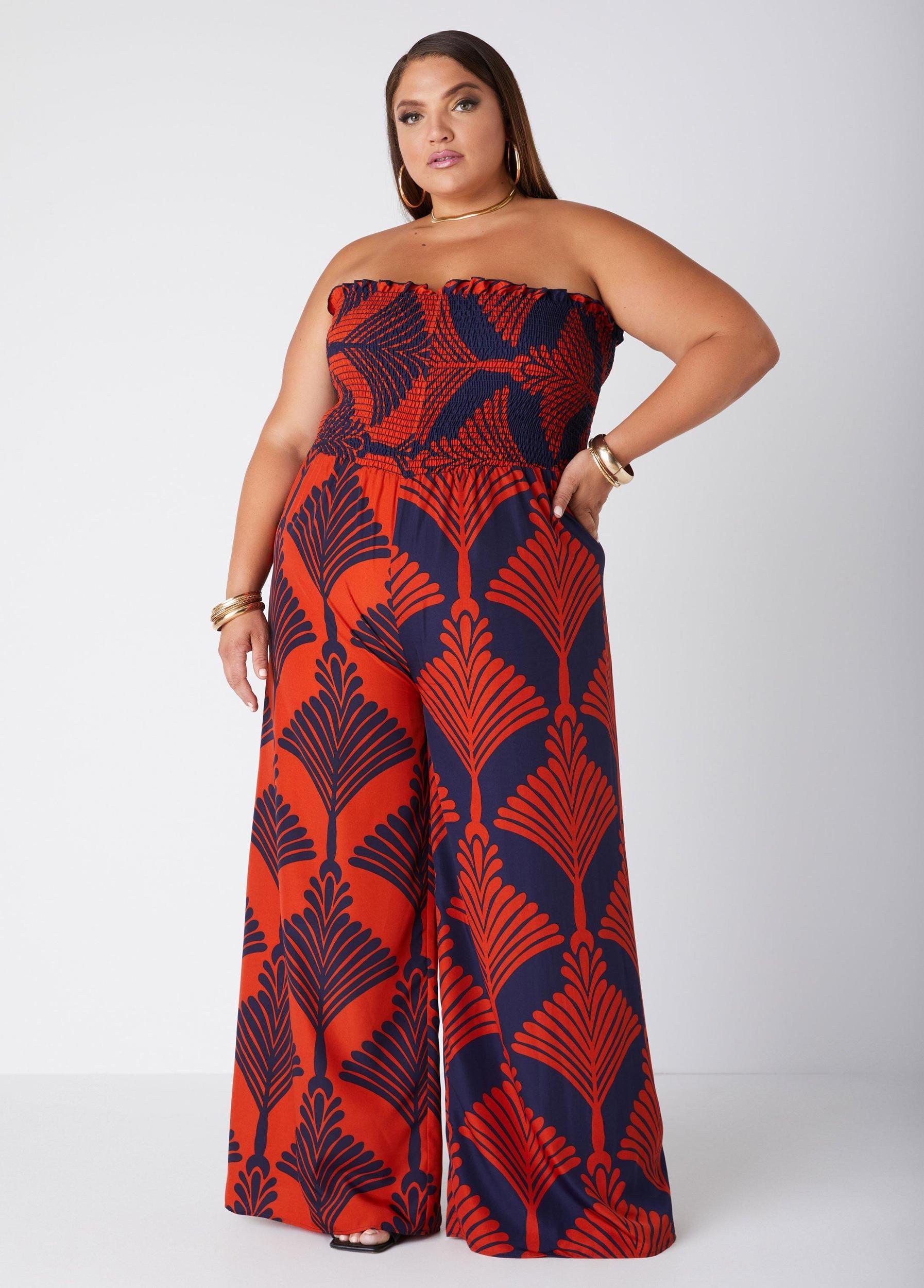 Strapless Floral Wide Leg Jumpsuit Product Image