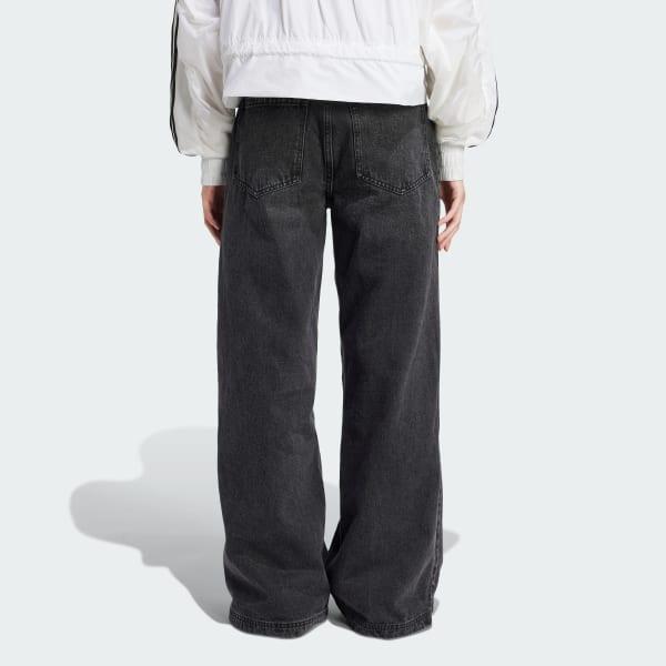 adidas Adilenium Season 3 Zip Washed Denim Pants Black 36 Womens Product Image