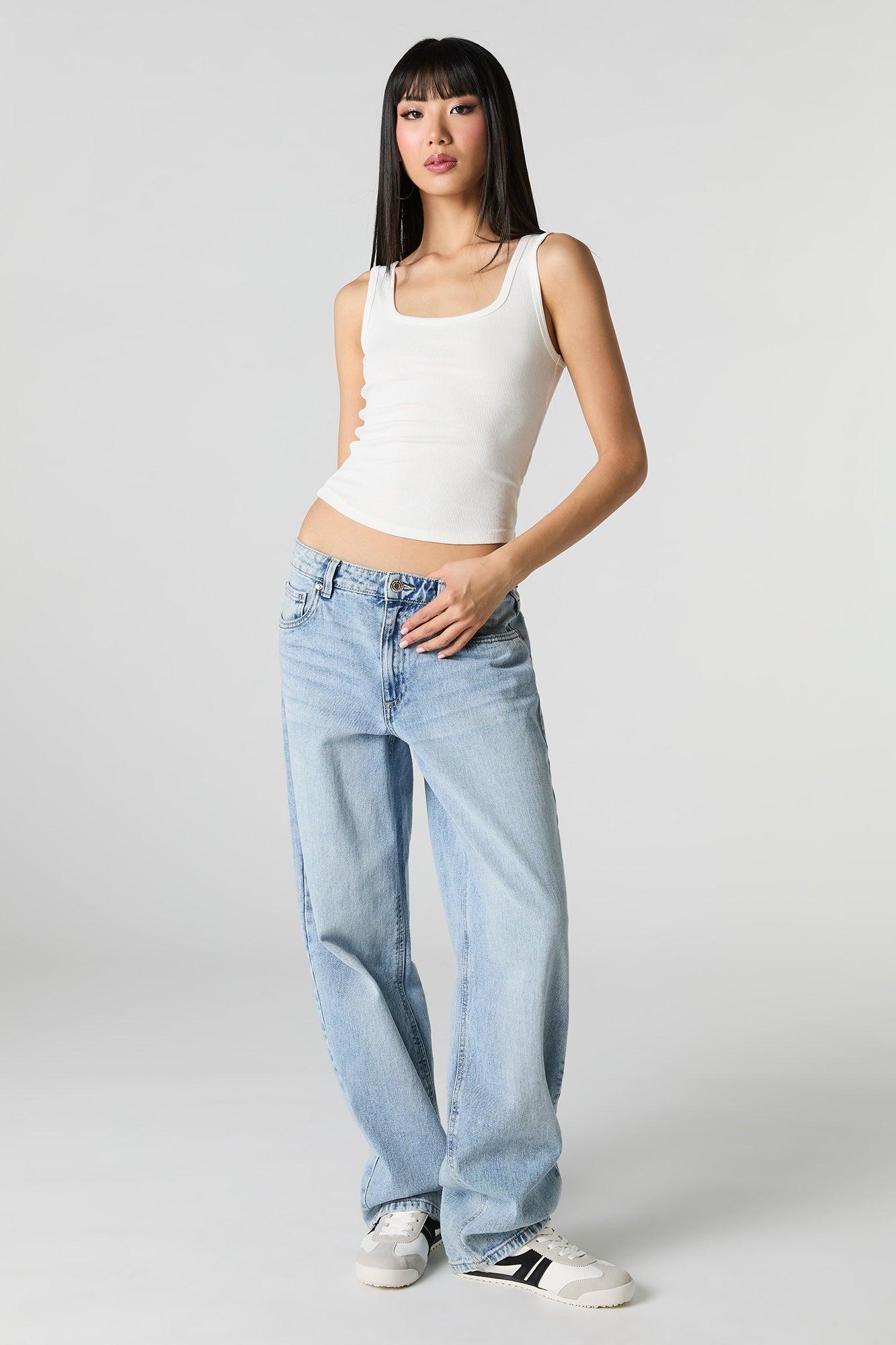 Ribbed Square Neck Tank Female Product Image