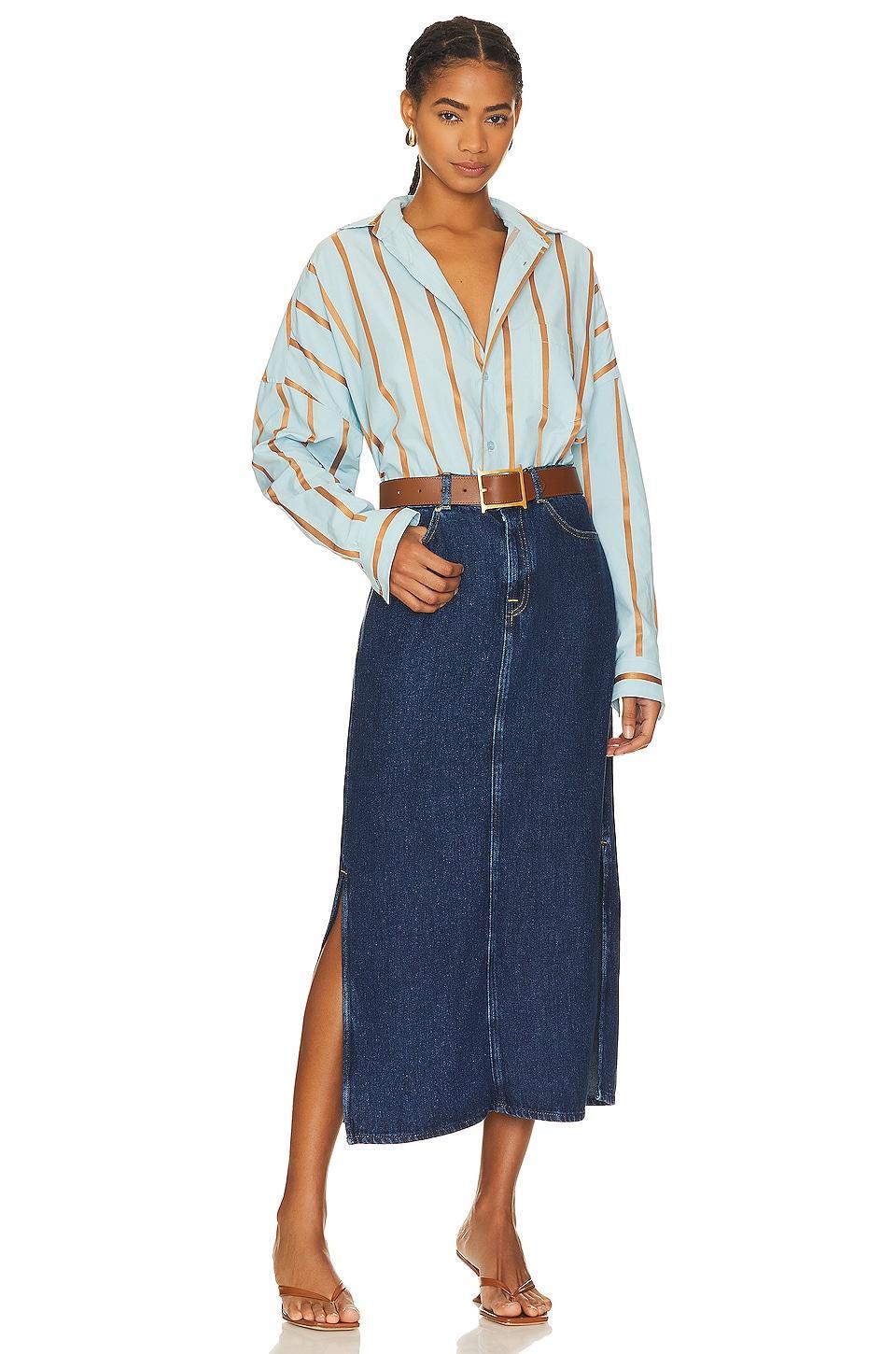 Maxi Denim Skirt 7 For All Mankind Product Image