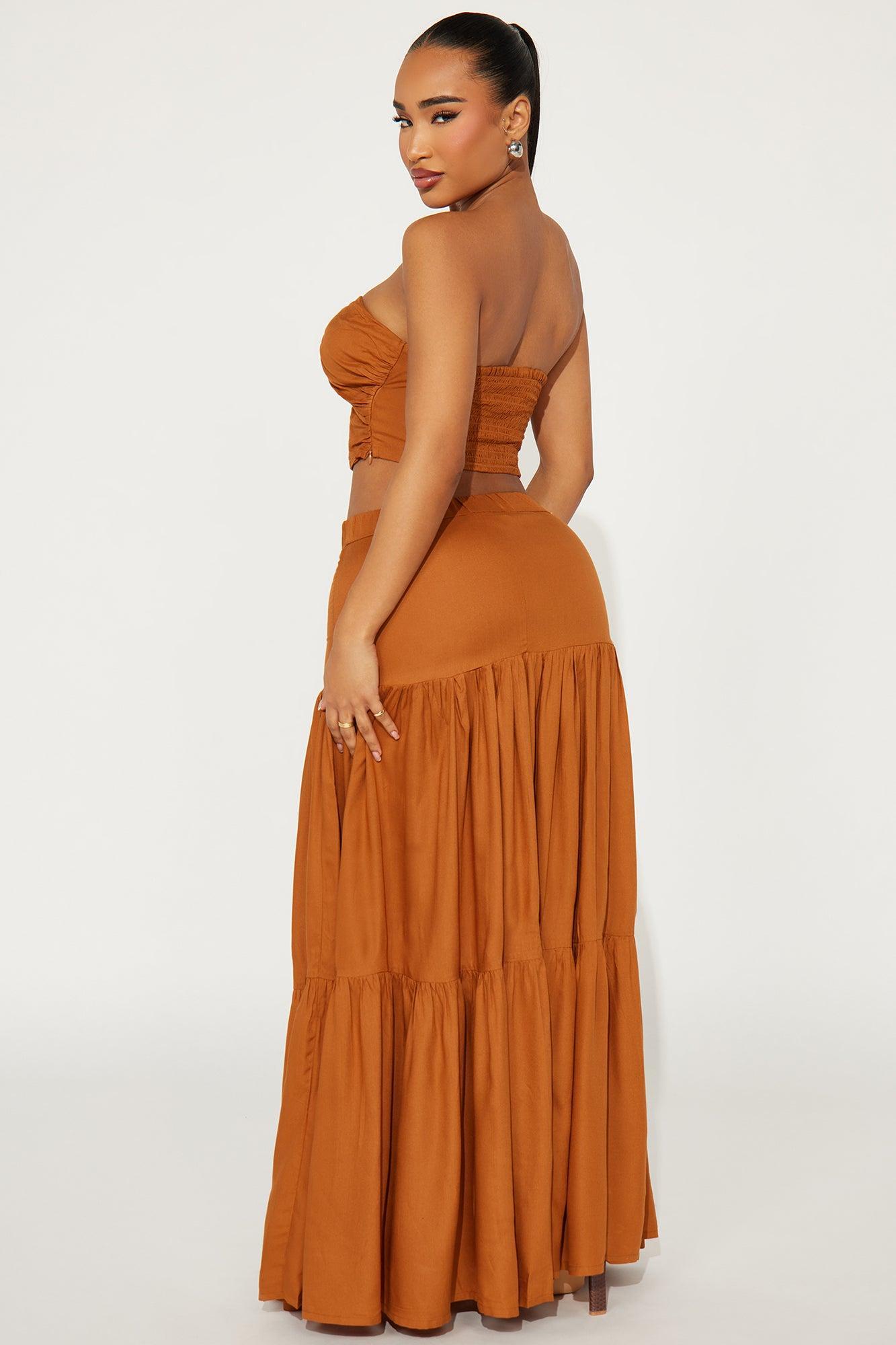 Wonderful Life Skirt Set - Brown Product Image