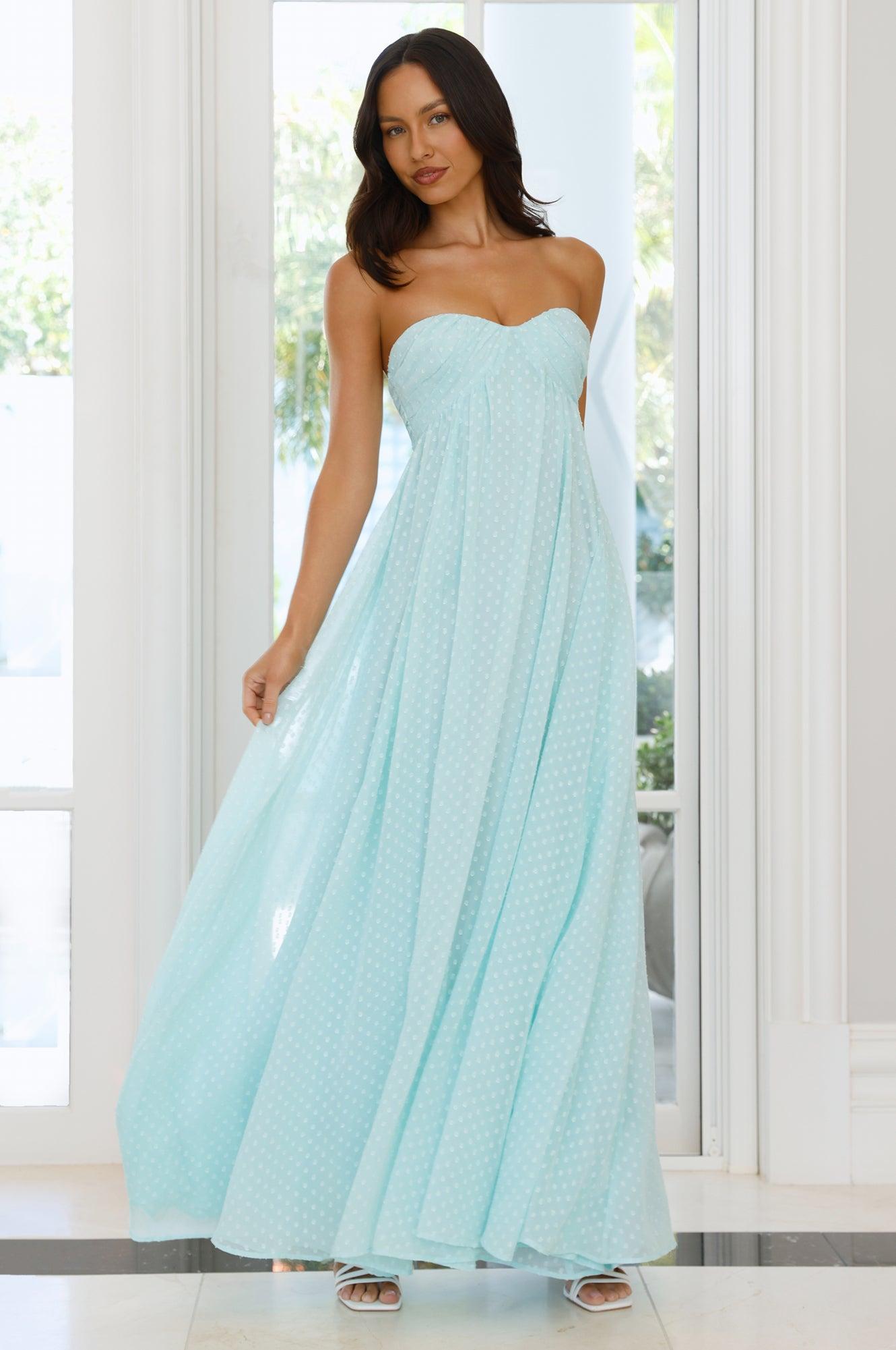 Secluded Grove Strapless Maxi Dress Mint Product Image