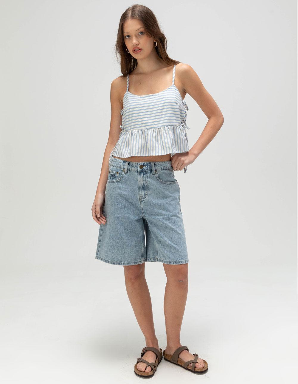 RSQ Womens Mixed Stripe Babydoll Cami - BLUE/WHT Product Image
