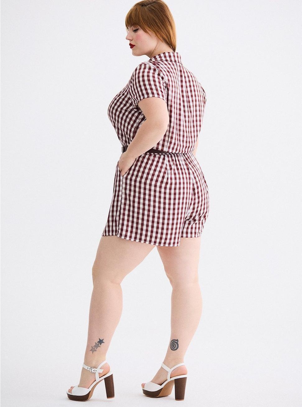 Retro Chic Collared Short Jumpsuit Product Image