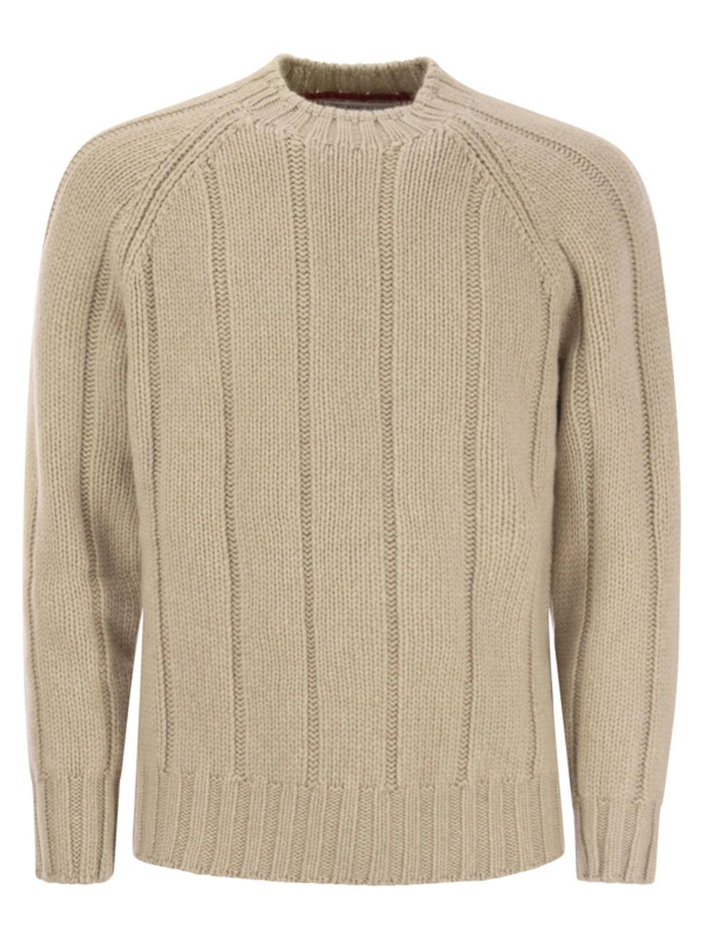 BRUNELLO CUCINELLI Ribbed Sweater In Beige Product Image